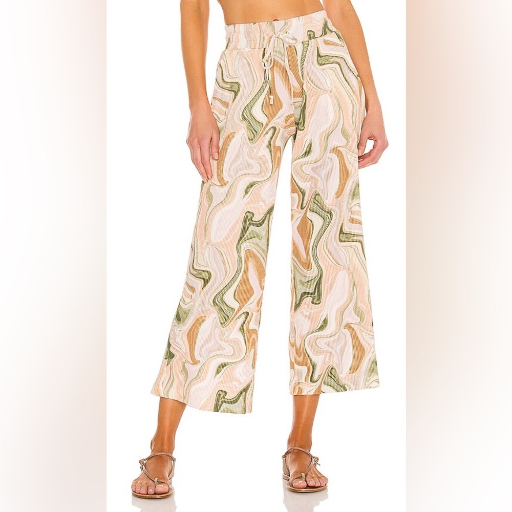 Beach Riot Hailey Wide Leg Cropped Pants Size S